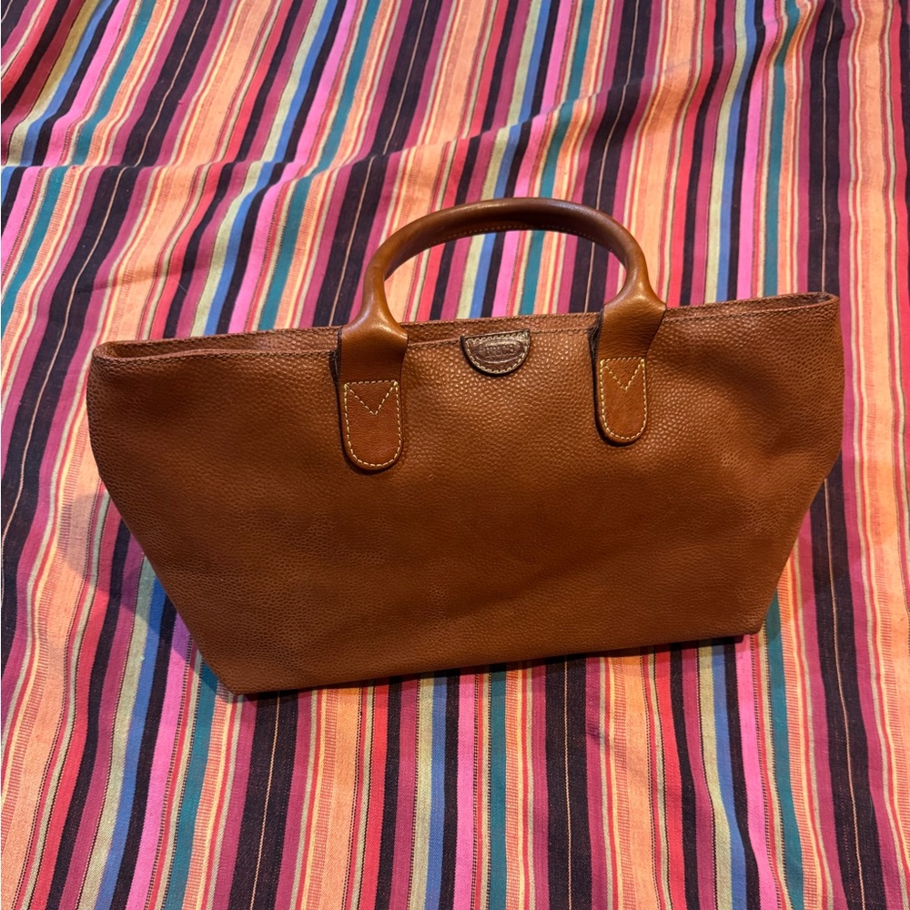 BRICS Milano Italian Leather Travel Tote Weekender Bag Brown Pebbled Leather